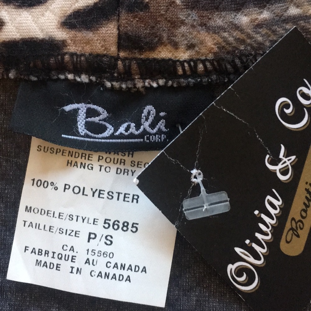 Very Unique Black/Leopard print duster. Sz S - Picture 6 of 6